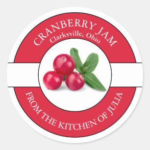 Etiqueta de mermelada de Cranberry