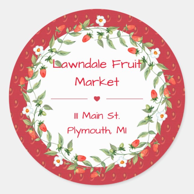 Etiqueta de mermelada de fresa (Anverso)