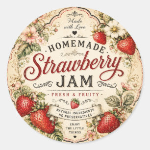 Etiqueta de Mermelada de Fresa VIntage