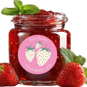 Etiqueta de mermelada Fresa blanca Pineberry perso