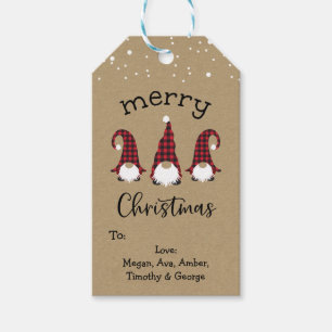 Etiqueta de merry de Gnome rojo