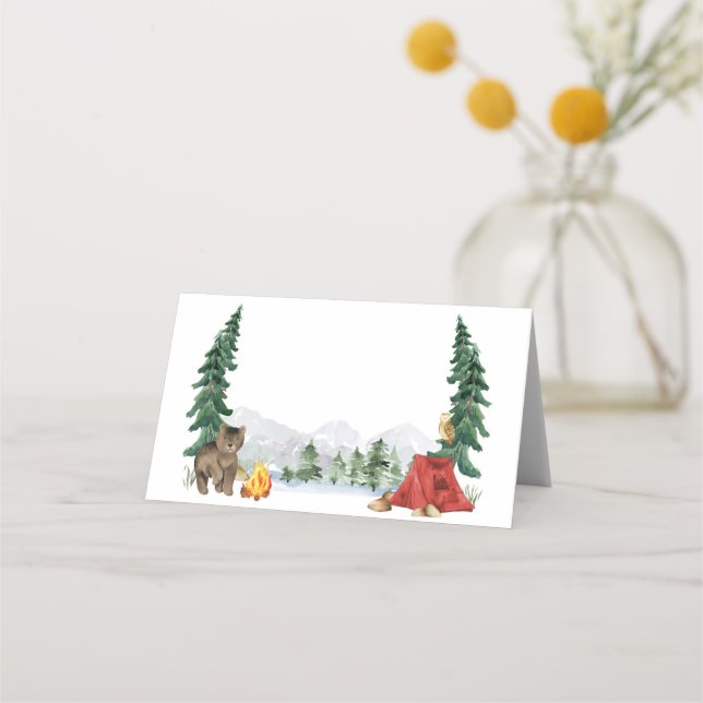 Etiqueta de mesa plegable Happy Camper (Anverso)