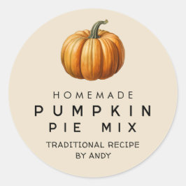 Etiqueta de mezcla de pastel de calabaza casera pa