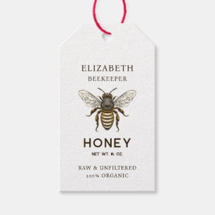 Etiqueta de miel con abeja estilo vintage