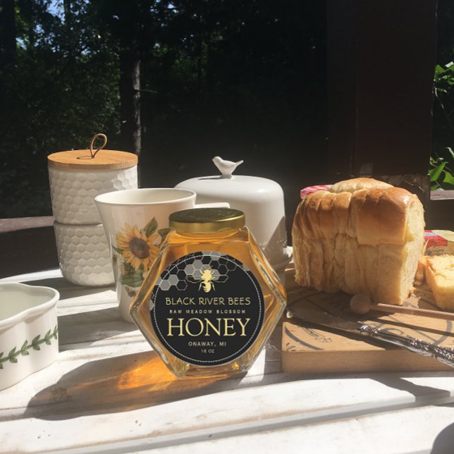 Etiqueta de miel cruda para abeja negra (Subido por el creador)