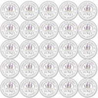 Etiqueta de miel de 2" con nombre de estado y flor