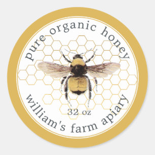Etiqueta de miel de abeja de abeja de miel de abej
