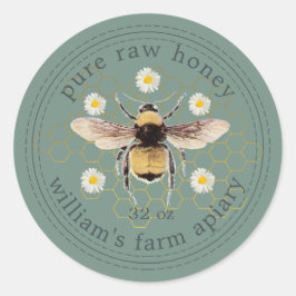Etiqueta de miel de abeja de abeja de miel Dusty v