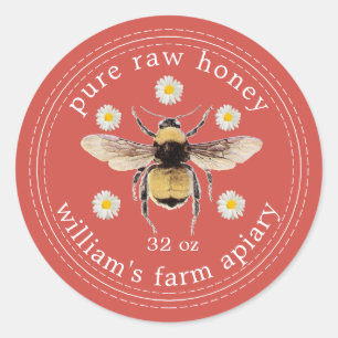 Etiqueta de miel de abeja de abeja de miel otoño r