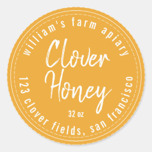 Etiqueta de miel de abeja de miel Mellow Amarillo