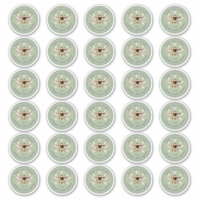 Etiqueta de miel de abeja miel Pegatinas de 2 pulg (Anverso)