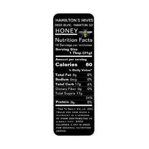 Etiqueta de miel de abeja negra 2020
