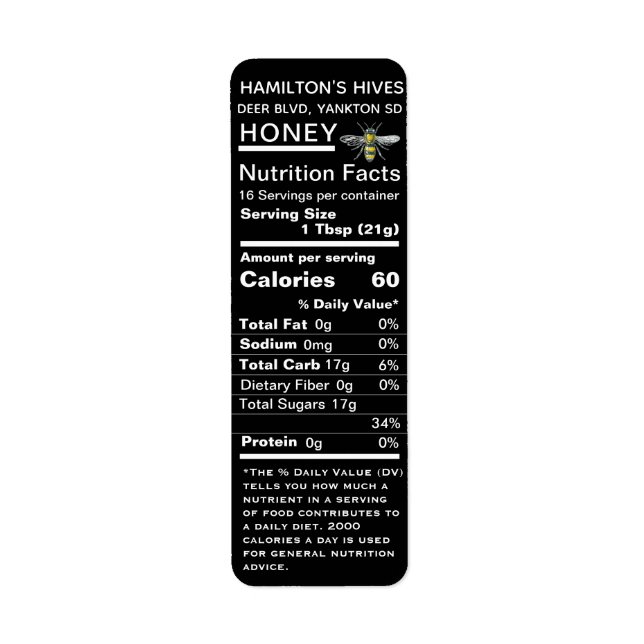 Etiqueta de miel de abeja negra 2020 (Frente)