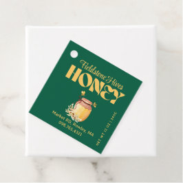 Etiqueta de Miel de Abeja Negra Texto Dorado Metál