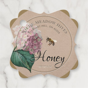 Etiqueta de miel de abeja silvestre Kraft