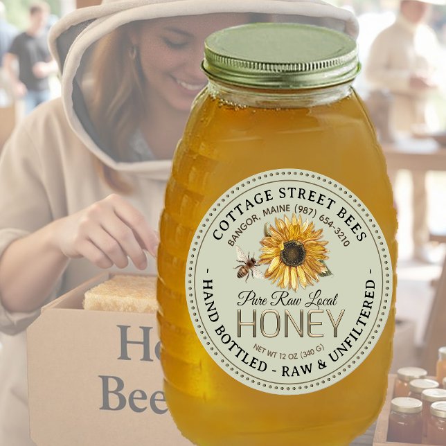 Etiqueta de miel de abeja veneciana de mano cruda  (Subido por el creador)