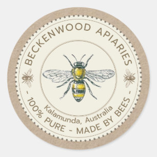 Etiqueta de miel de abeja veneciana en apicultor K