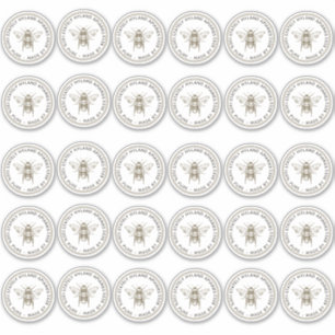 Etiqueta de miel de abeja vinícola de 2 pulgadas V