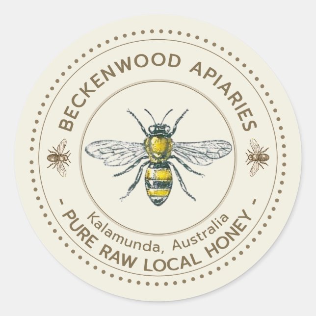 Etiqueta de miel de abejas vitícolas desprendida d (Anverso)