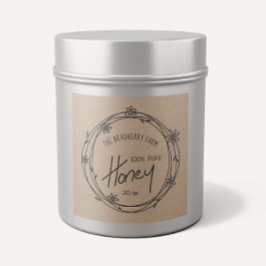 Etiqueta De Miel De Cuello Blanco Y Negro