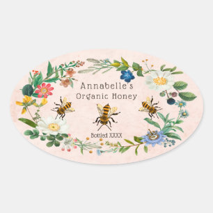 Etiqueta de miel de flores personalizada