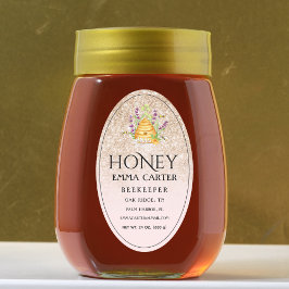 Etiqueta de miel de línea Queen Ivory 24 oz