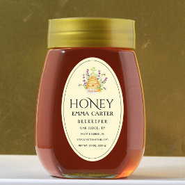 Etiqueta de miel de línea Queen Ivory 24 oz