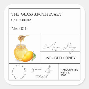 Etiqueta de miel de mango perfundido apothecar