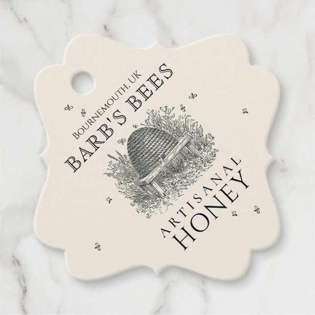 Etiqueta de miel de marfil (Abejas de caña de vint (Anverso)