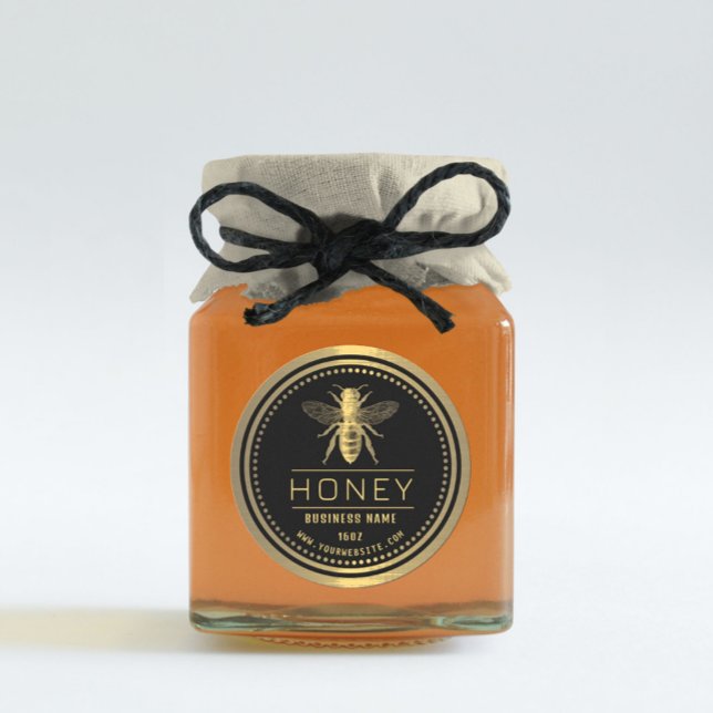 Etiqueta de miel de oro negro | Logotipo de miel (Subido por el creador)