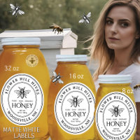 Etiqueta de miel de ovario pequeña Abeja francesa