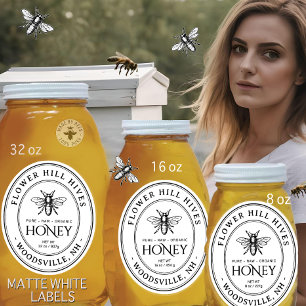 Etiqueta de miel de ovario pequeña Abeja francesa