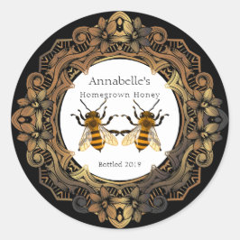 Etiqueta de miel de rococo para gemelos Bee