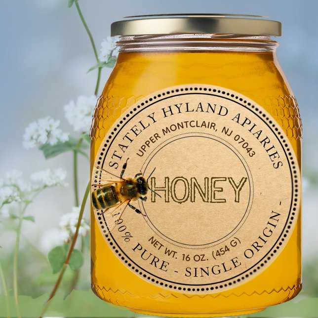 Etiqueta de miel editable para abejas curiosas (Kr (Subido por el creador)