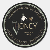 Etiqueta de miel editable Primavera Flor de nieve 