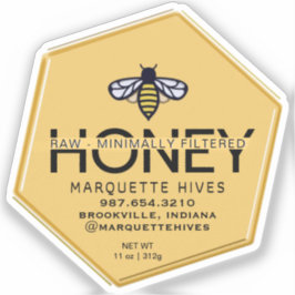 Etiqueta de miel en forma de vinilo de corte perso