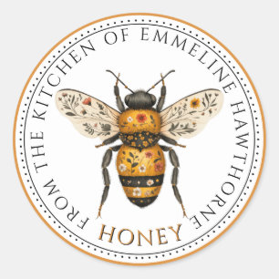 Etiqueta de Miel Floral Abeja Linda Miel