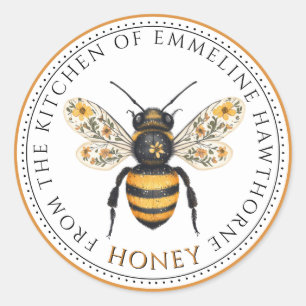 Etiqueta de Miel Floral Abeja Linda Miel