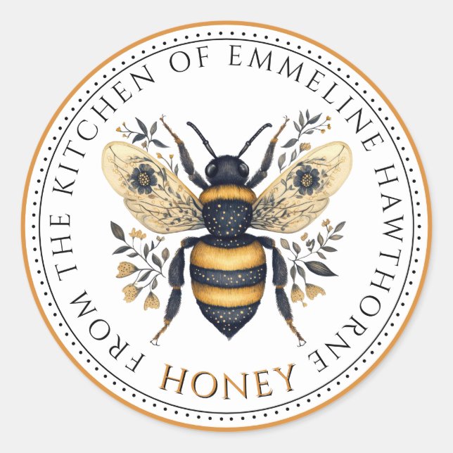 Etiqueta de Miel Floral de Abeja (Anverso)