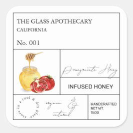 Etiqueta de Miel Infundida con Granada para Botica