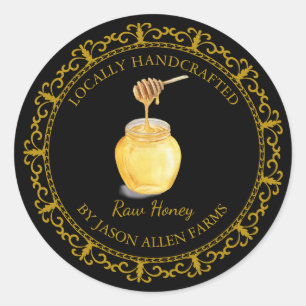Etiqueta de miel orgánica vintage l negra