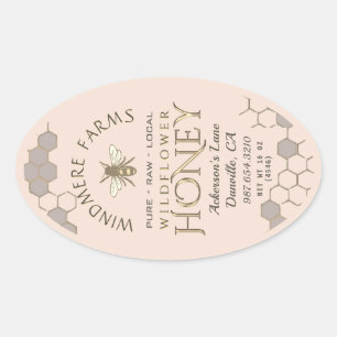 Etiqueta de miel Queenline 16/32oz Abeja de miel