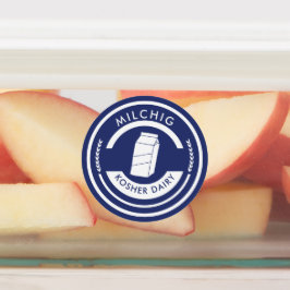 Etiqueta de Milchig azul y blanco Kosher Dairy