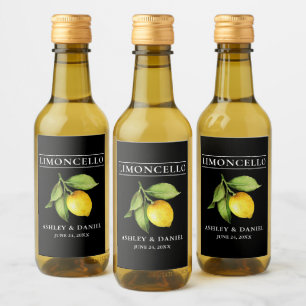 Etiqueta de minifrasco de color limón limoncello