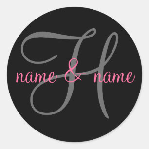 Etiqueta de monograma "H" - personalizar nombres