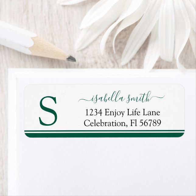 Etiqueta de monograma inicial simple de escritura  (In situ)