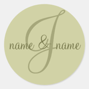 Etiqueta de monograma "J" - nombre personalizado