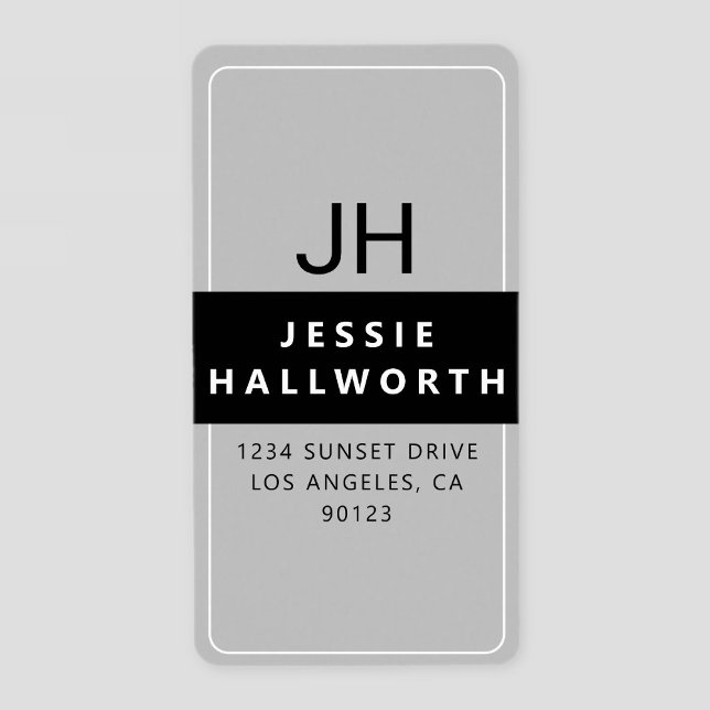 Etiqueta de monograma moderno de estilo blanco y g (Subido por el creador)