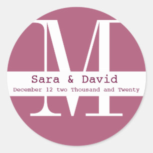 Etiqueta de Monograma Rosa