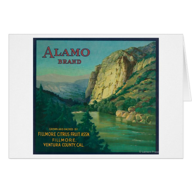 Etiqueta de Naranja de ÁlamoFillmore, CA (Anverso (Horizontal))